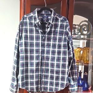 Nautica Classic Fit Flex Plaid Green Wrinkle resistant size XL